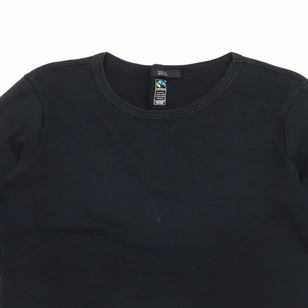 Marks and Spencer Womens Black  Jersey Basic T-Shirt Size 14