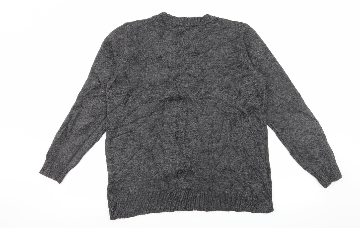 Papaya Womens Grey Geometric Knit Pullover Jumper Size M  - Shooting Star