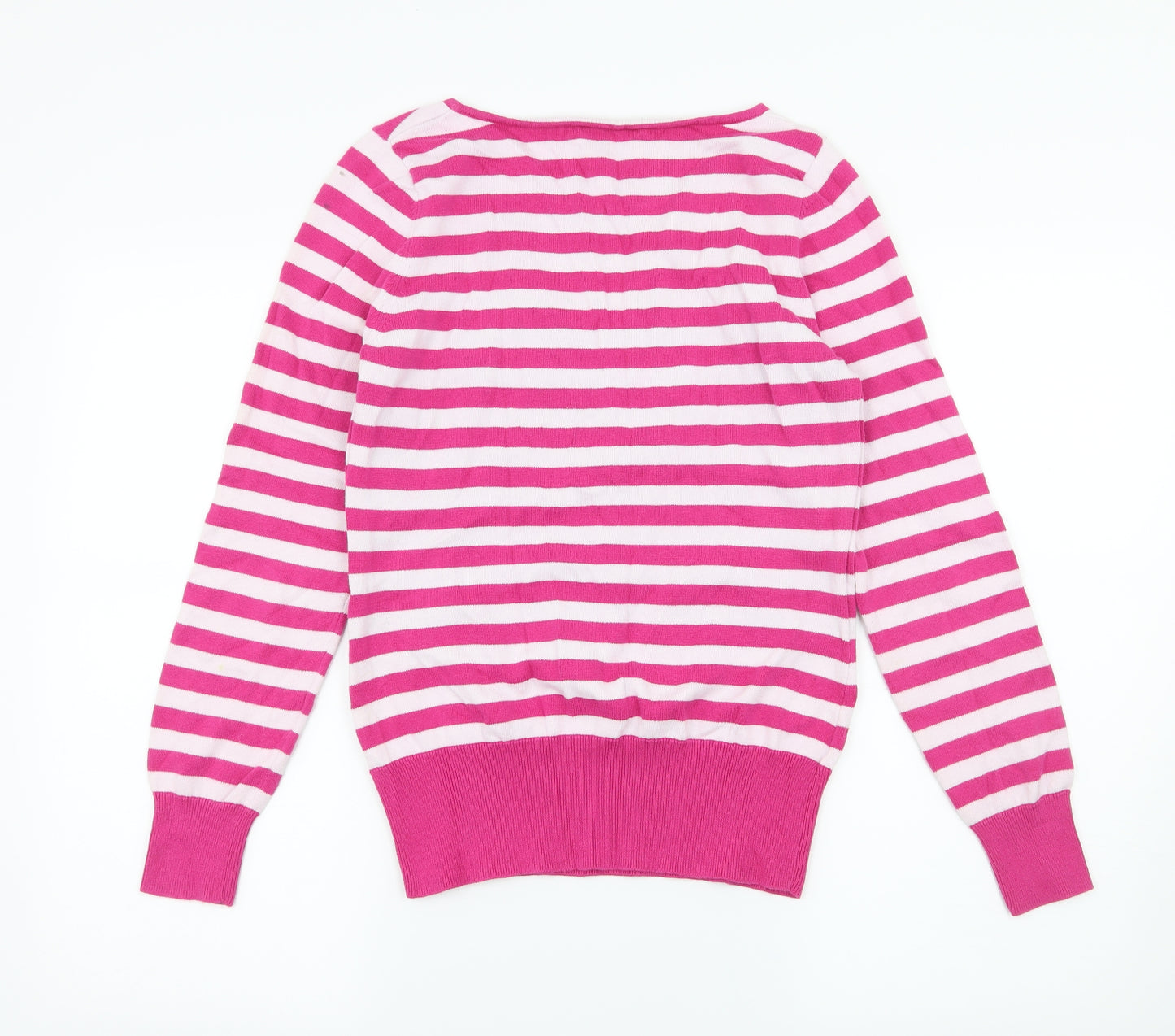 TU Womens Pink Striped Knit Pullover Jumper Size 12  - Rabbit