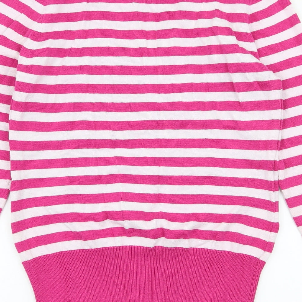 TU Womens Pink Striped Knit Pullover Jumper Size 12  - Rabbit