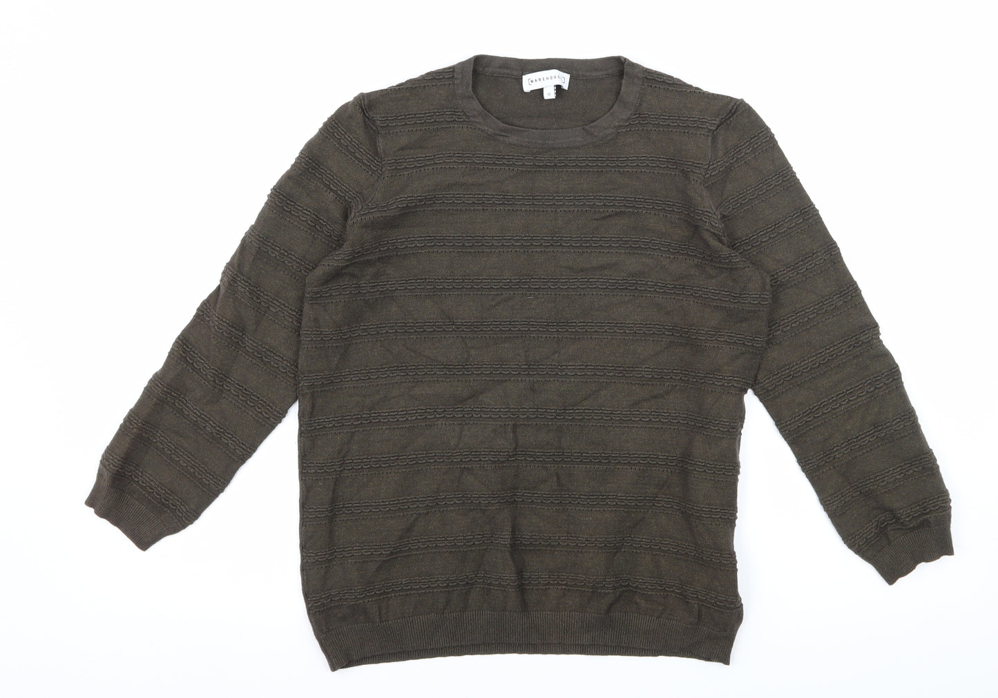Warehouse Womens Brown  Knit Pullover Jumper Size 12