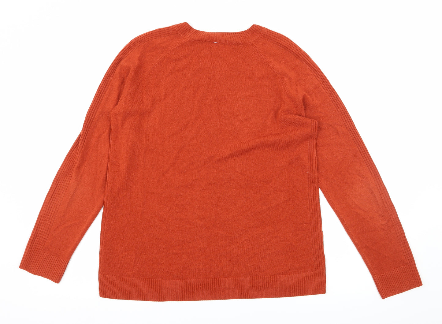 TU Womens Orange  Knit Pullover Jumper Size 12