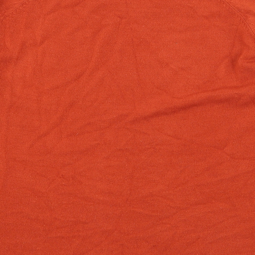 TU Womens Orange  Knit Pullover Jumper Size 12