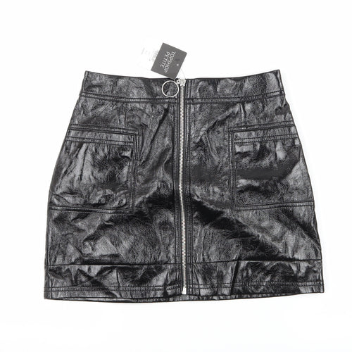 Topshop Womens Black   A-Line Skirt Size 8