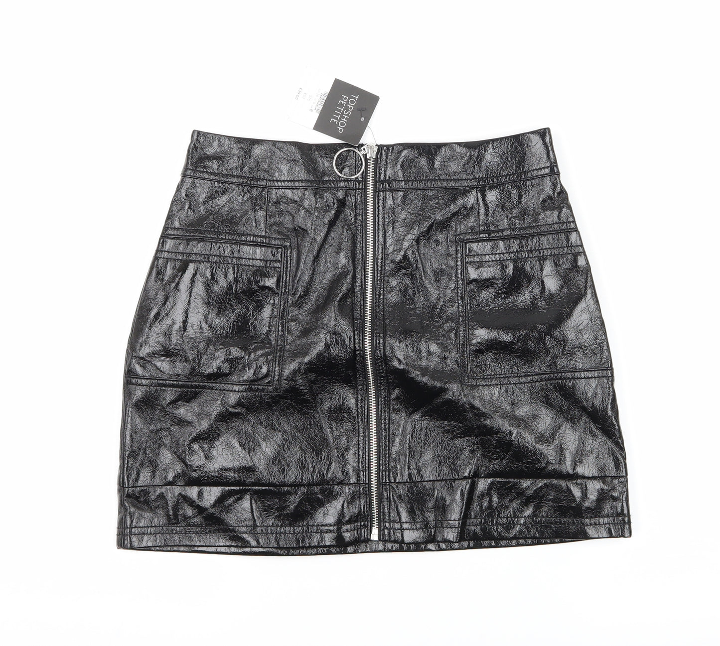 Topshop Womens Black   A-Line Skirt Size 8