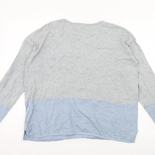Fat Face Womens Grey Striped Jersey Basic T-Shirt Size 14