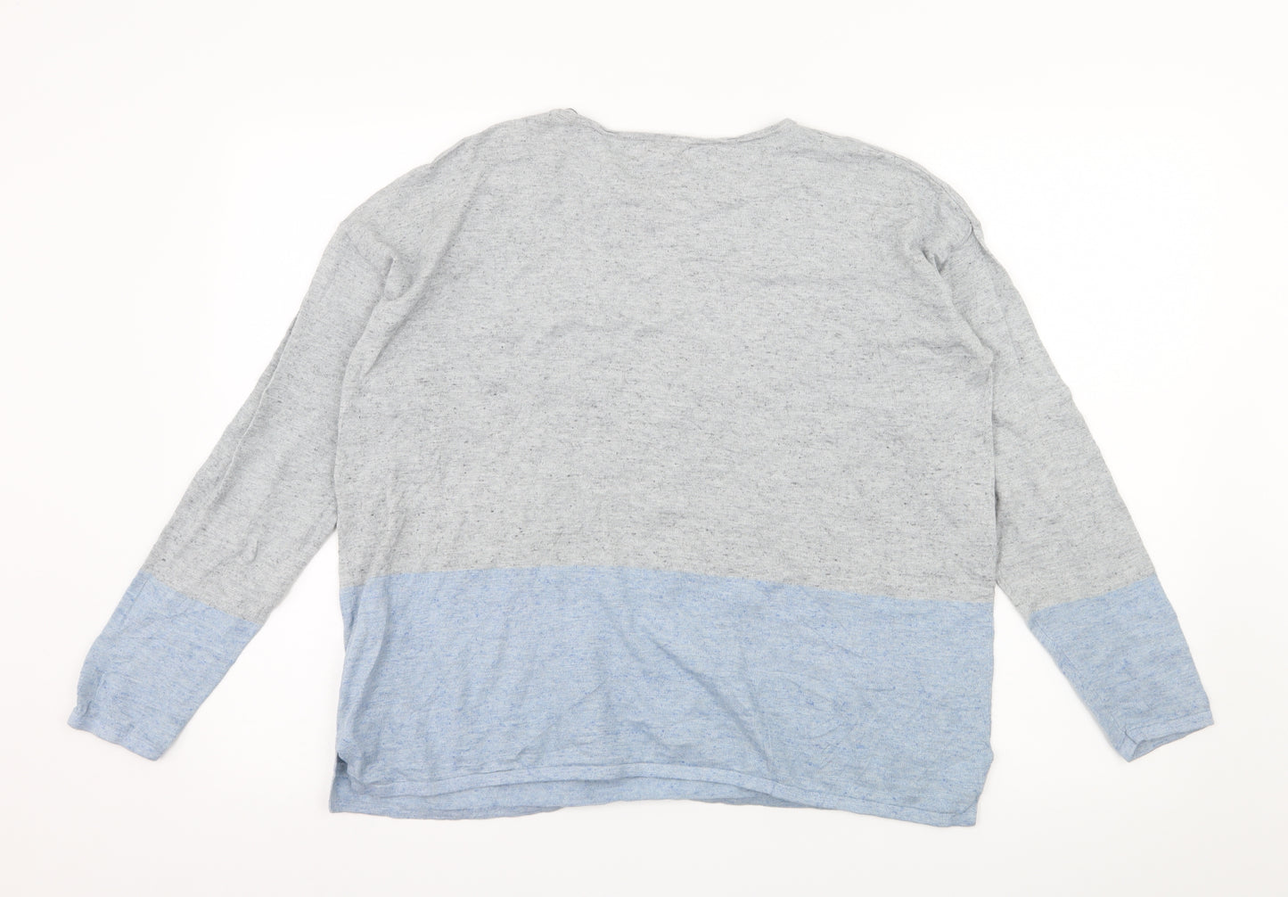 Fat Face Womens Grey Striped Jersey Basic T-Shirt Size 14
