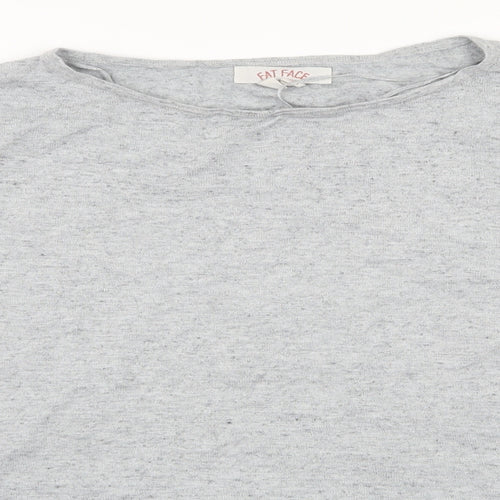 Fat Face Womens Grey Striped Jersey Basic T-Shirt Size 14