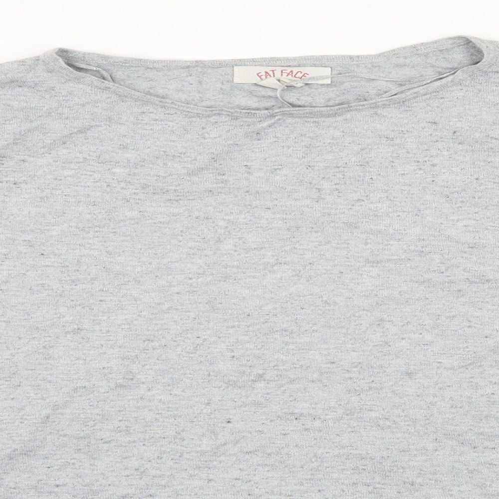 Fat Face Womens Grey Striped Jersey Basic T-Shirt Size 14