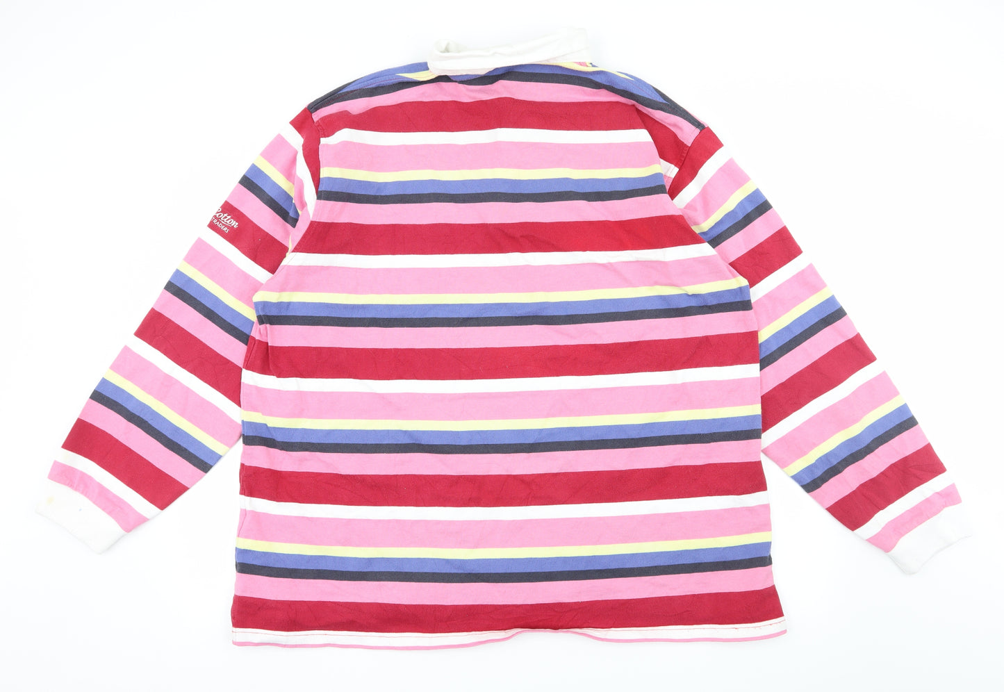 Cotton Traders Mens Pink Striped Jersey  Button-Up Size 3XL