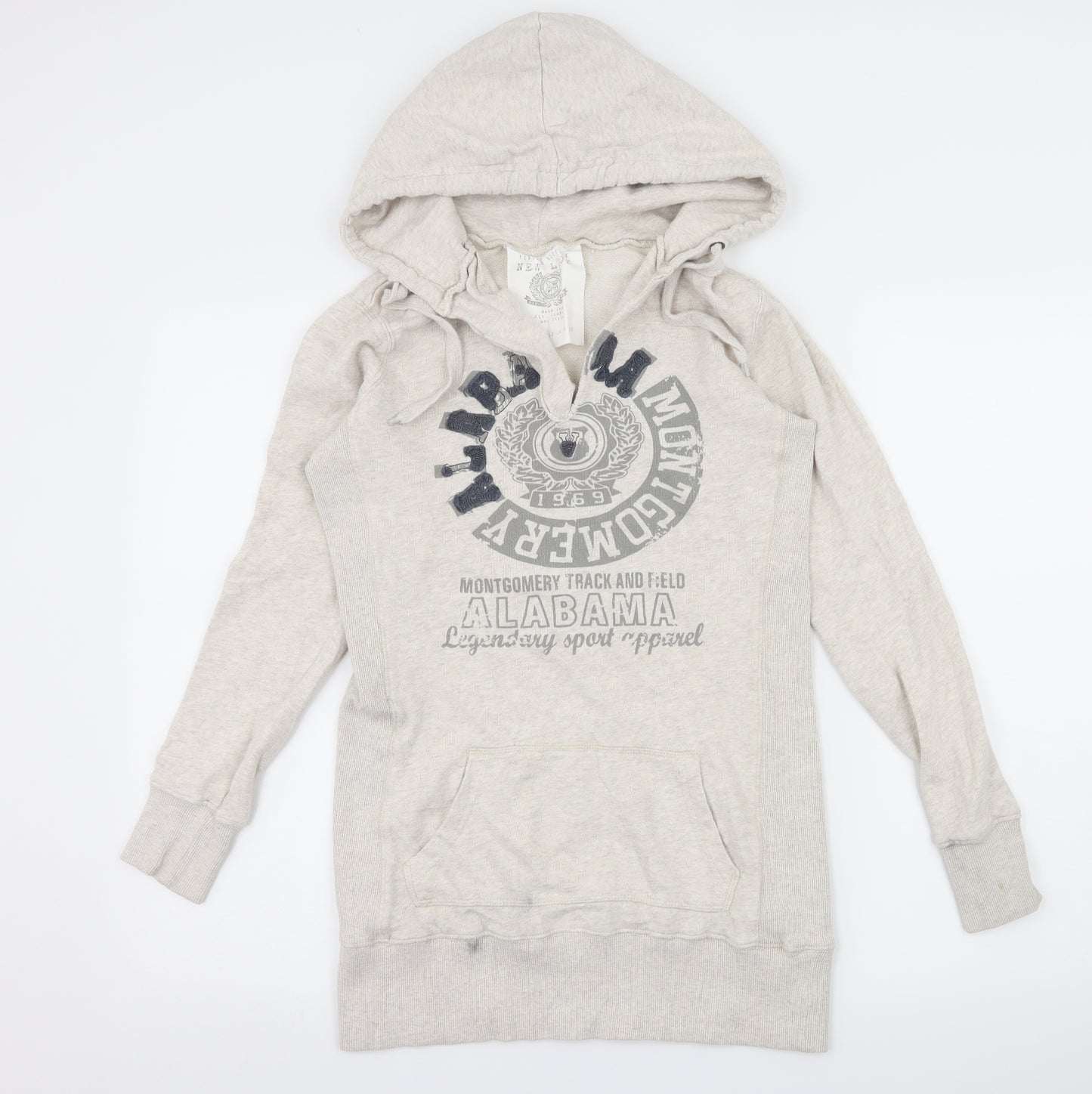 New Look Womens Ivory  Jersey Pullover Hoodie Size 8  - Alabama