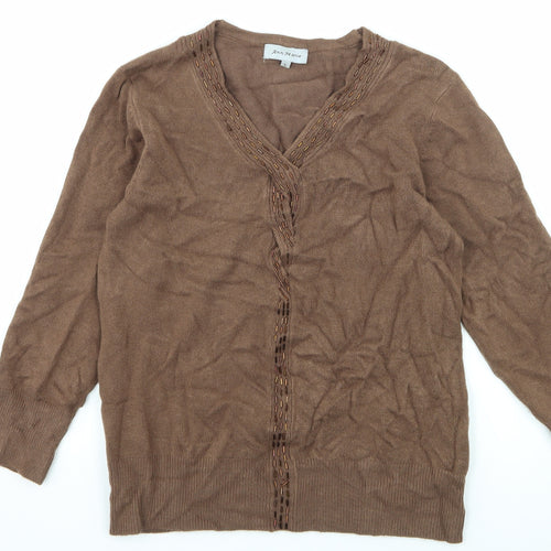Ann Marie Womens Brown  Knit Pullover Jumper Size S