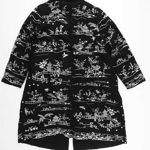 EAST Womens Black Floral  Jacket Blazer Size 18
