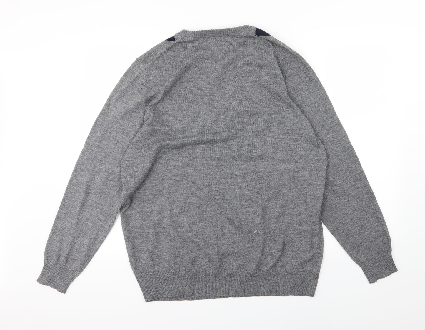 Bonmarché Mens Grey Geometric Knit Pullover Jumper Size XL