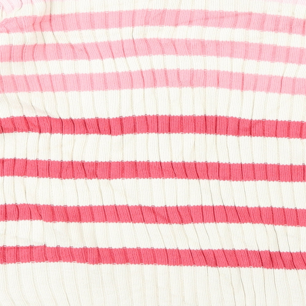 Marks and Spencer Womens Ivory Striped Knit Pullover Jumper Size 18