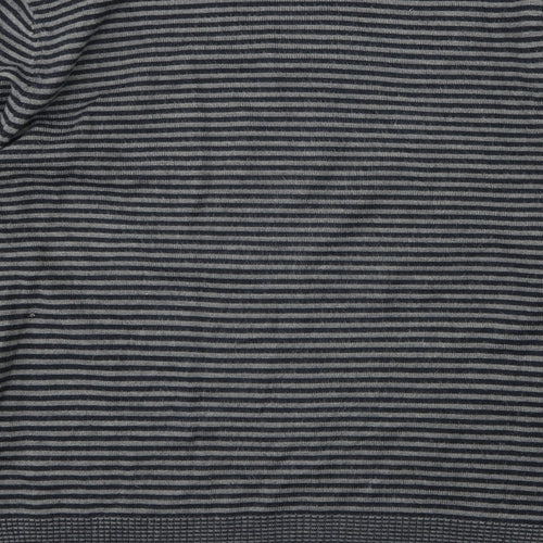 Marks and Spencer Mens Grey Striped Knit Pullover Jumper Size L