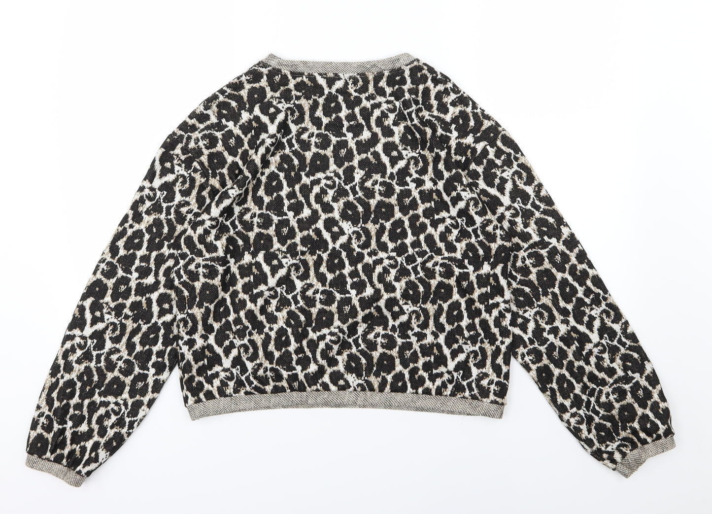Zara Womens Multicoloured Animal Print Knit Pullover Jumper Size M