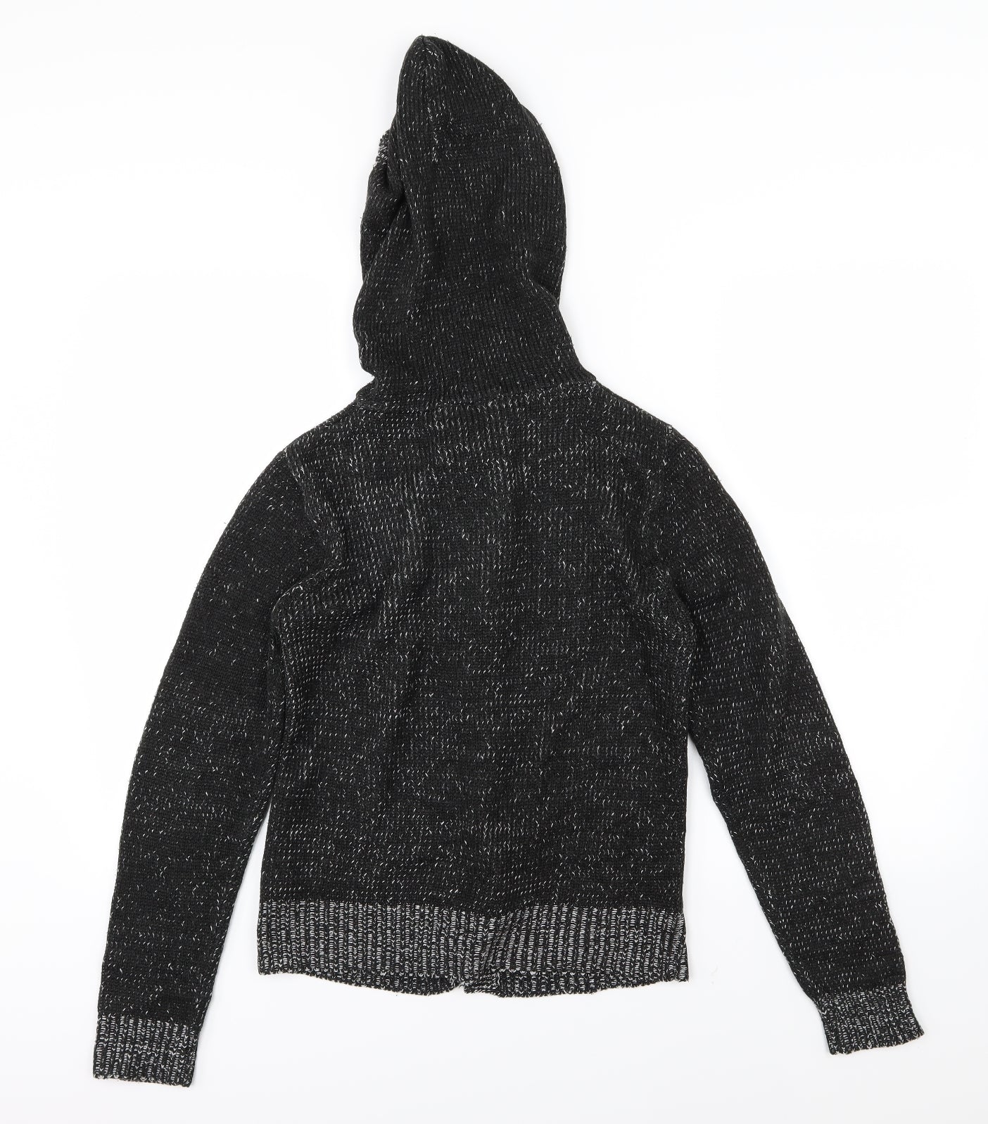 Miss Fiori Womens Black  Knit Cardigan Hoodie Size 10