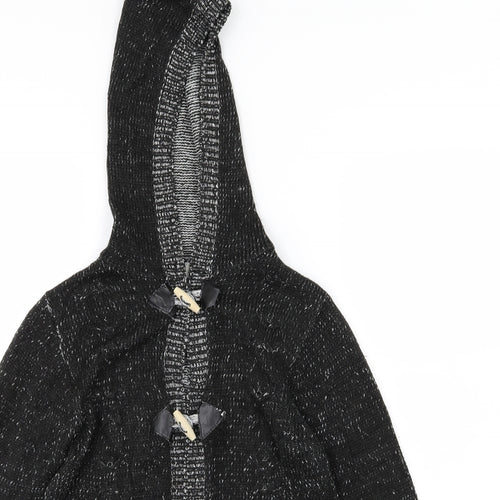 Miss Fiori Womens Black  Knit Cardigan Hoodie Size 10