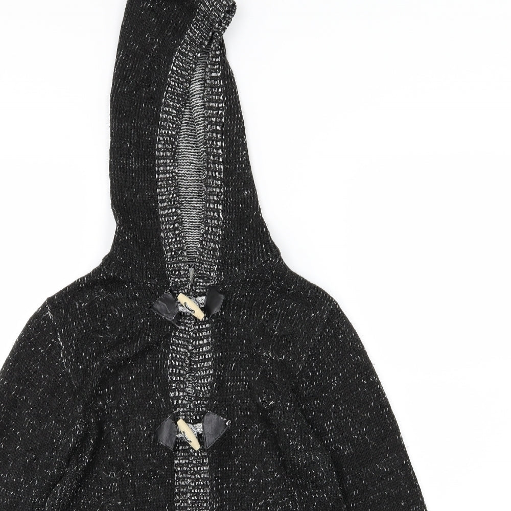 Miss Fiori Womens Black  Knit Cardigan Hoodie Size 10