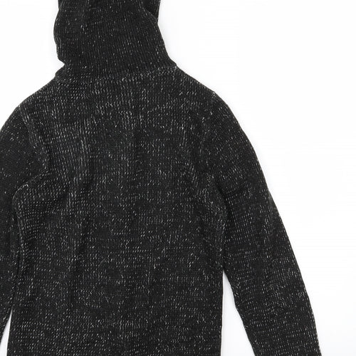 Miss Fiori Womens Black  Knit Cardigan Hoodie Size 10