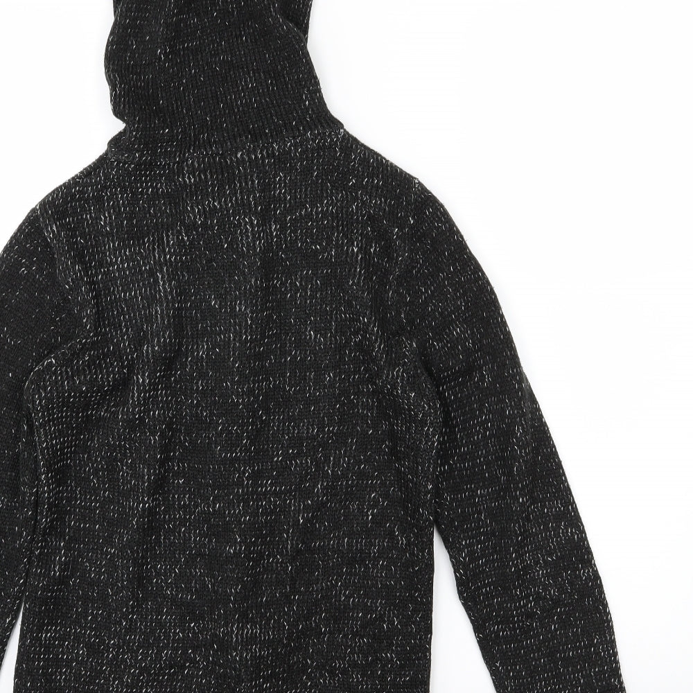 Miss Fiori Womens Black  Knit Cardigan Hoodie Size 10