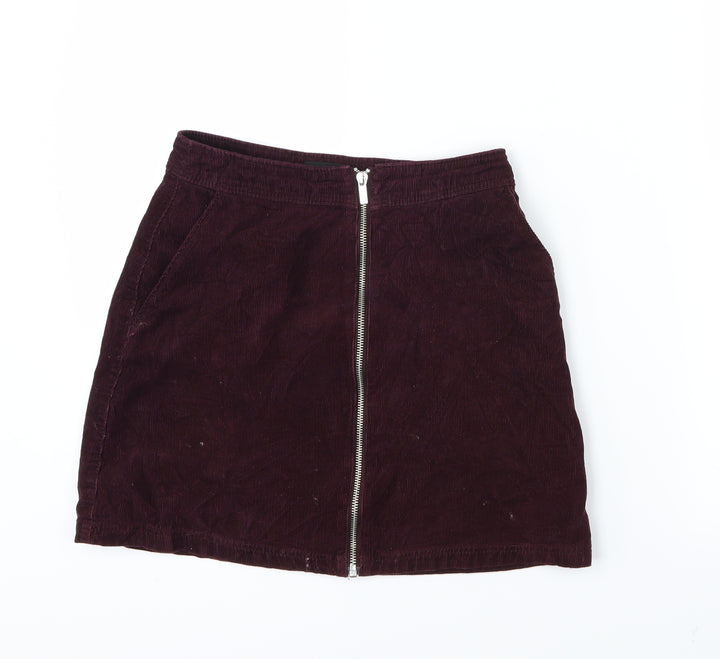 New Look Womens Purple Corduroy A-Line Skirt Size 6