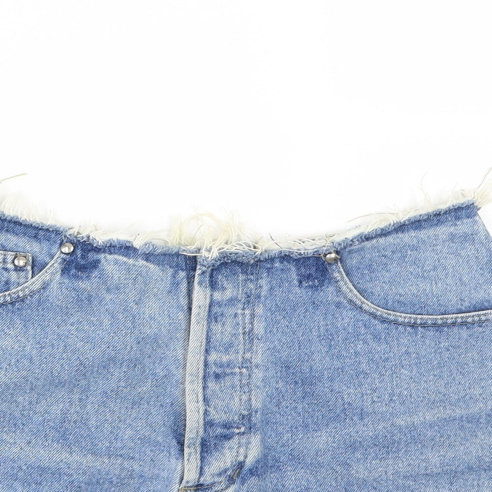 Promod Womens Blue  Denim Hot Pants Shorts Size 28 in
