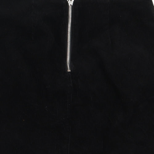 New Look Womens Black  Corduroy A-Line Skirt Size 8