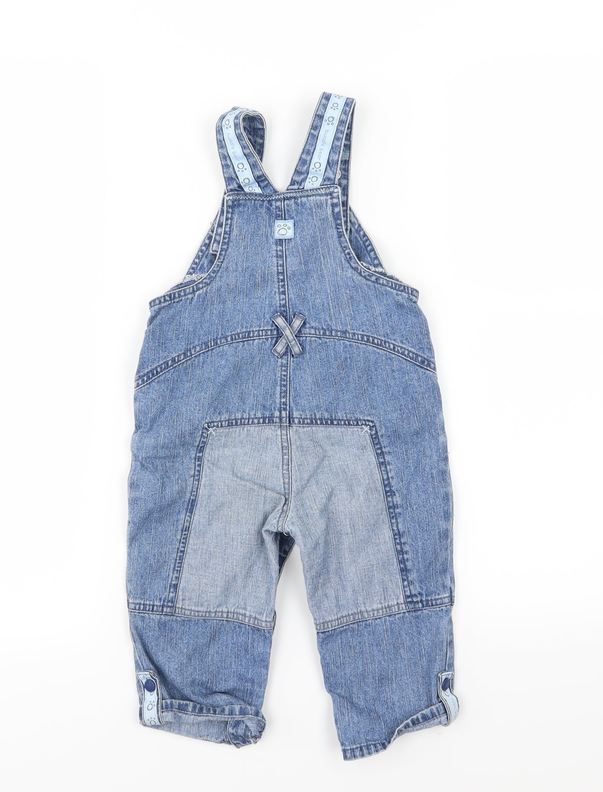 Little bundle Boys Blue  Denim Dungaree Outfit/Set Size 9-12 Months  - Bear