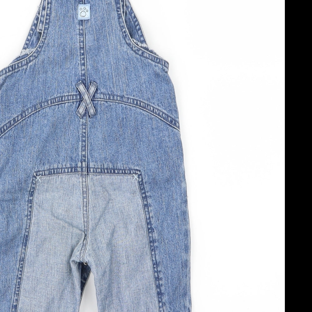 Little bundle Boys Blue  Denim Dungaree Outfit/Set Size 9-12 Months  - Bear