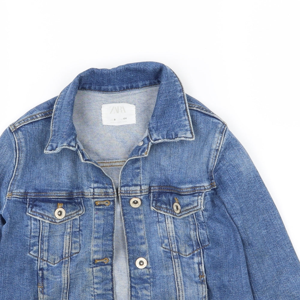 Zara Girls Blue  Denim Jacket  Size 9 Years