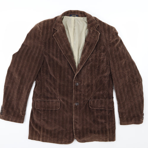 Falabella Mens Brown Striped Corduroy Jacket Suit Jacket Size 38