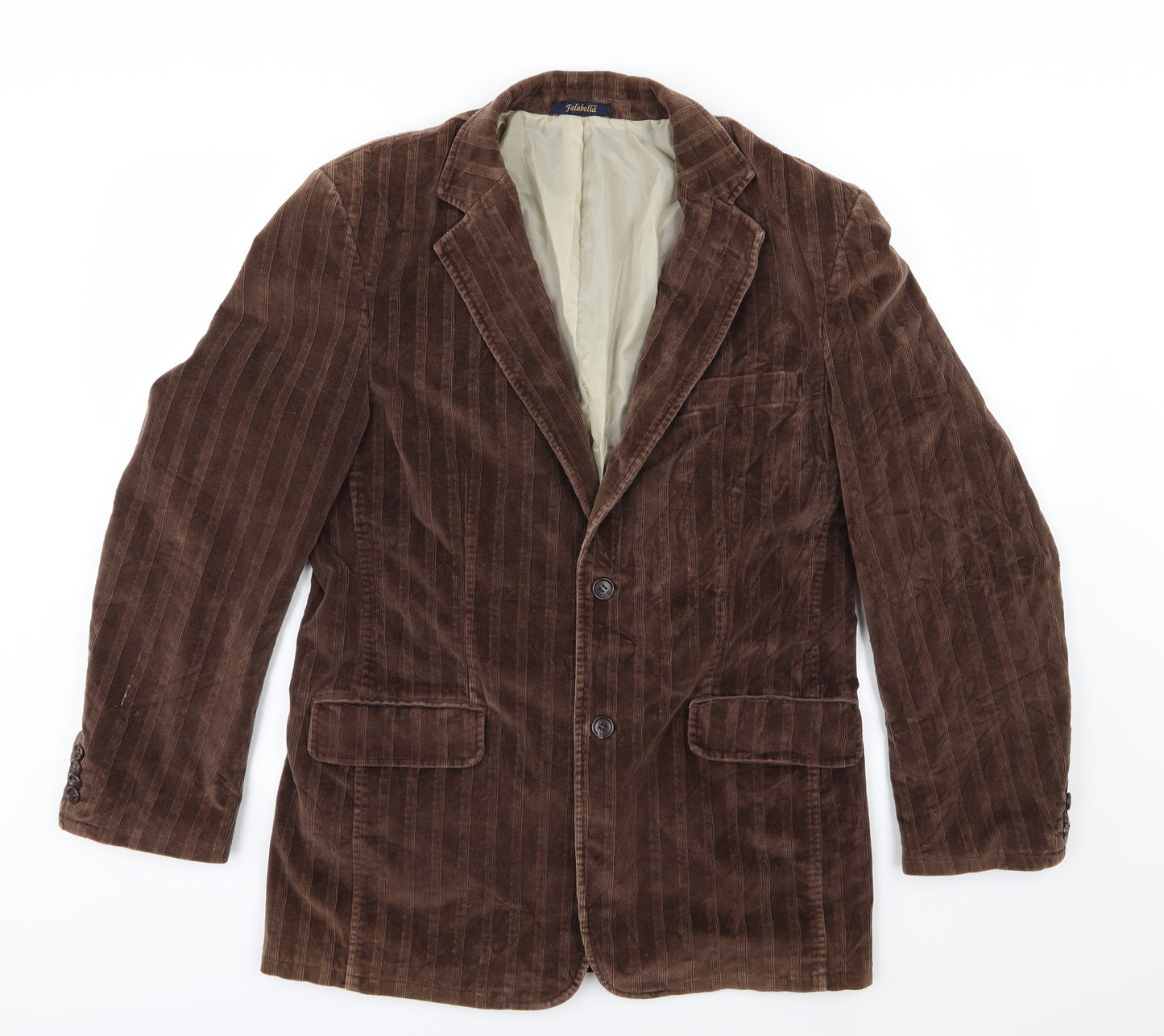 Falabella Mens Brown Striped Corduroy Jacket Suit Jacket Size 38