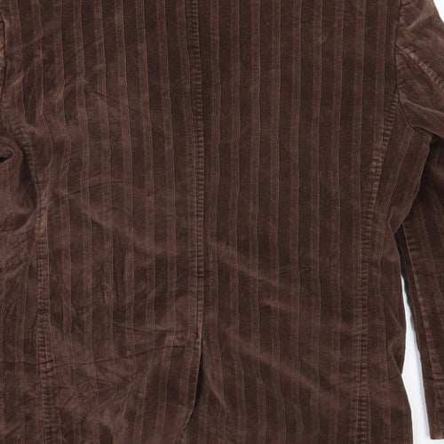 Falabella Mens Brown Striped Corduroy Jacket Suit Jacket Size 38
