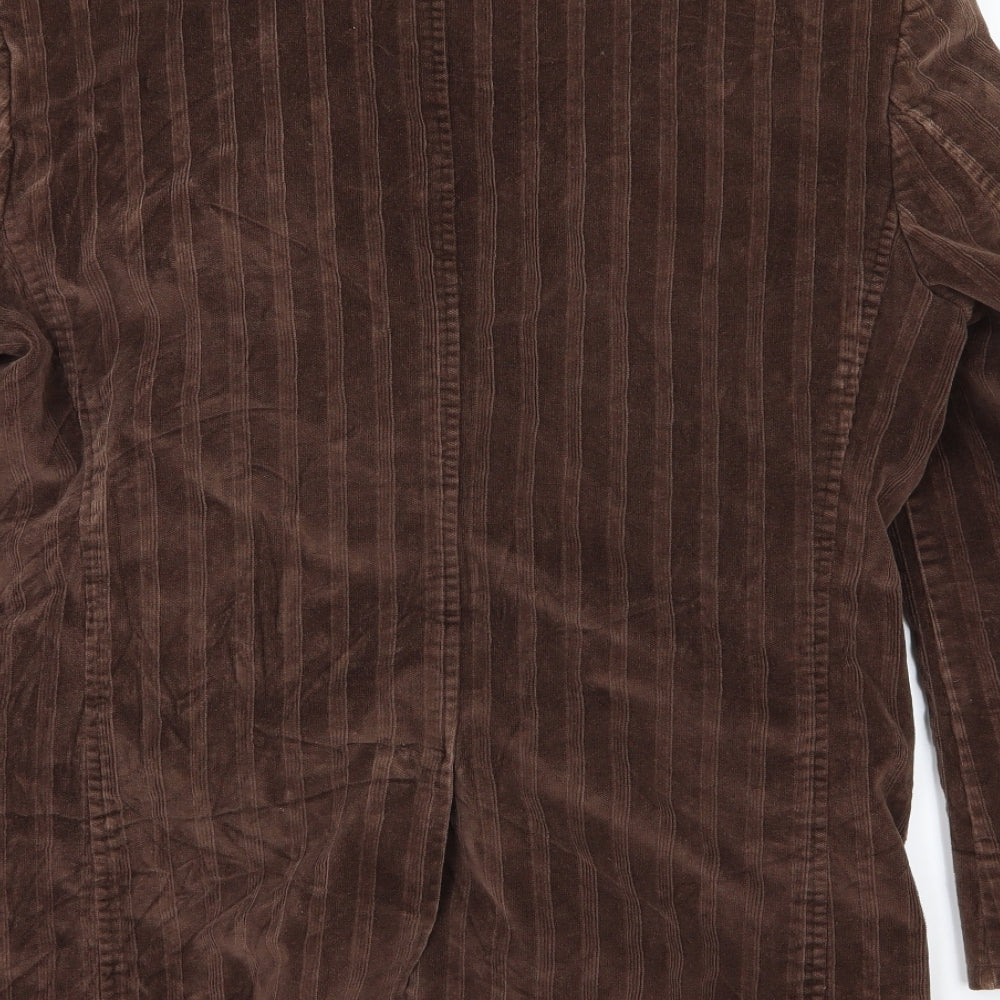 Falabella Mens Brown Striped Corduroy Jacket Suit Jacket Size 38