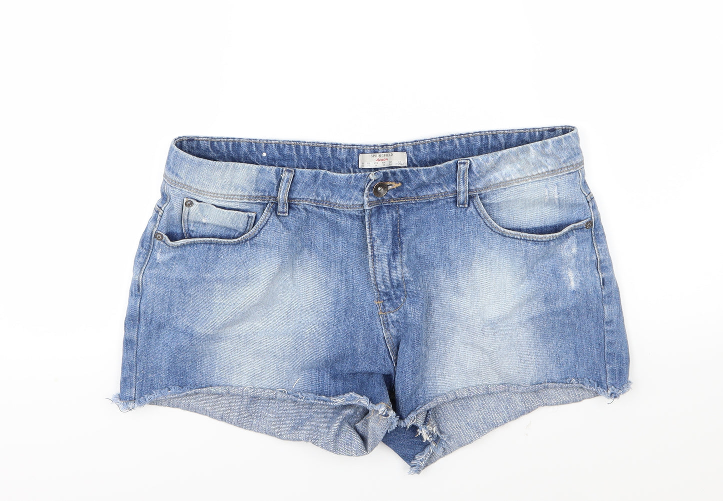Springfield Womens Blue  Denim Chino Shorts Size 16