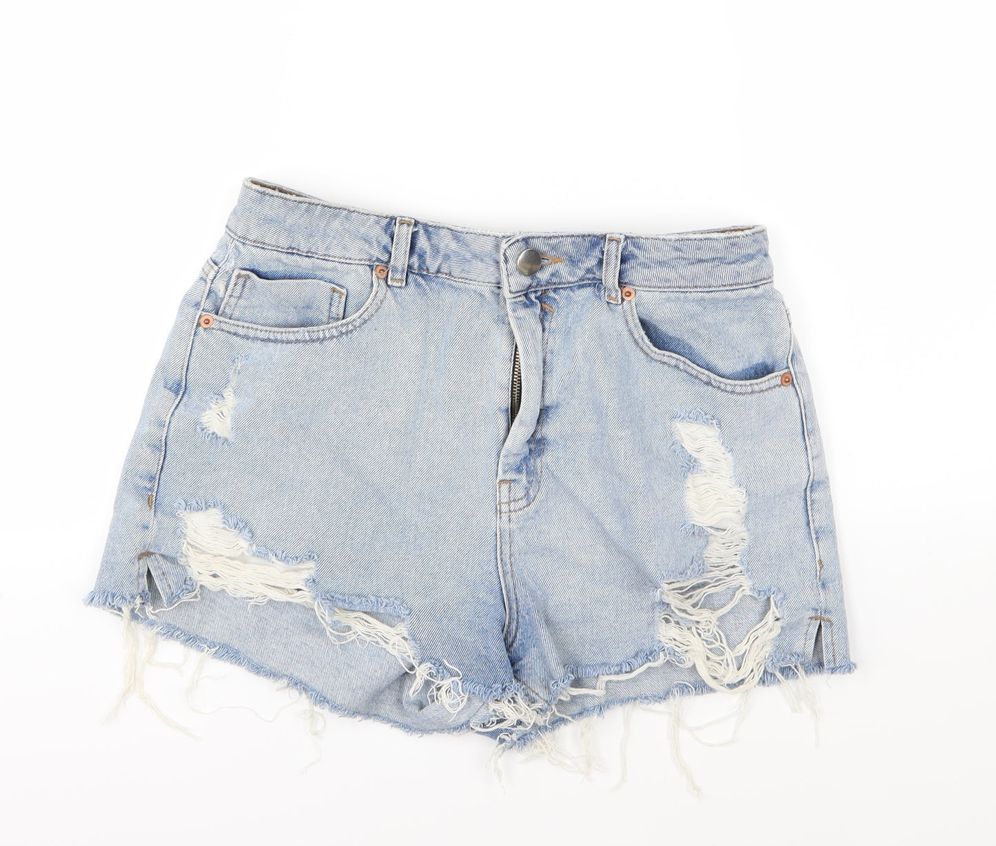 ASOS Womens Blue  Denim Mom Shorts Size 12 - Distressed