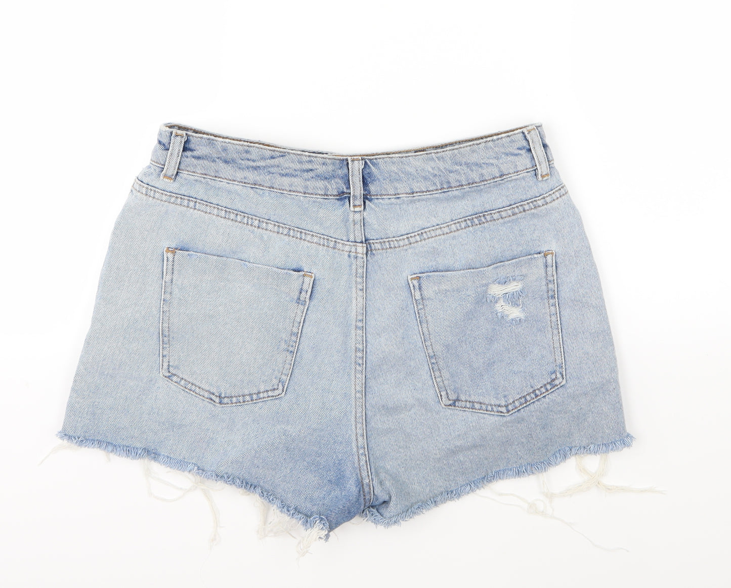 ASOS Womens Blue  Denim Mom Shorts Size 12 - Distressed