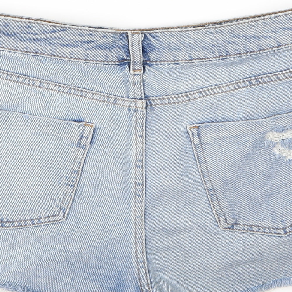 ASOS Womens Blue  Denim Mom Shorts Size 12 - Distressed