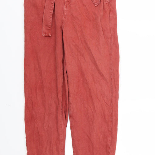 Denim & Co. Womens Red  Denim Mom Jeans Size 6 L28 in