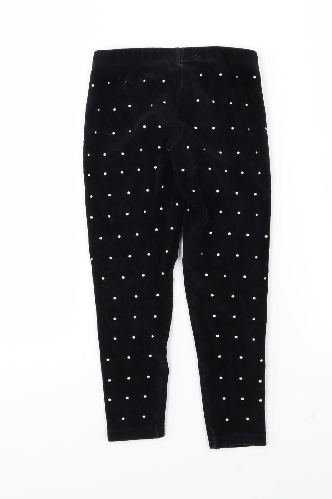 Julien Macdonald Girls Black Polka Dot Velour Jegging Trousers Size 7-8 Years