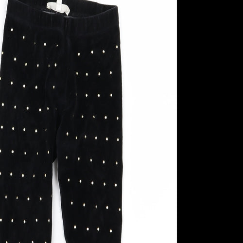Julien Macdonald Girls Black Polka Dot Velour Jegging Trousers Size 7-8 Years
