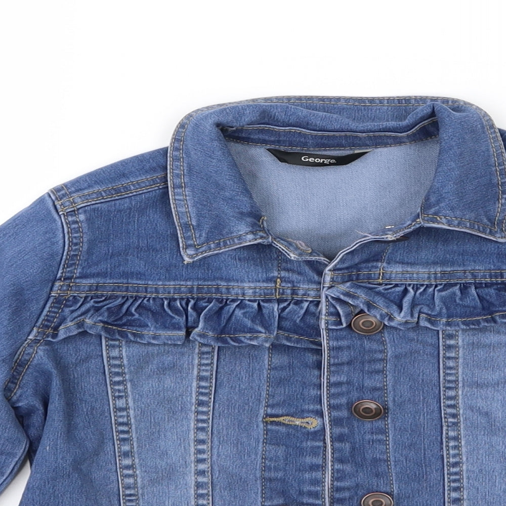 George Girls Blue  Denim Jacket  Size 8-9 Years