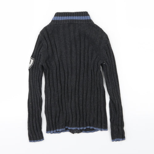 E of M Boys Grey  Knit Full Zip Jumper Size 4-5 Years