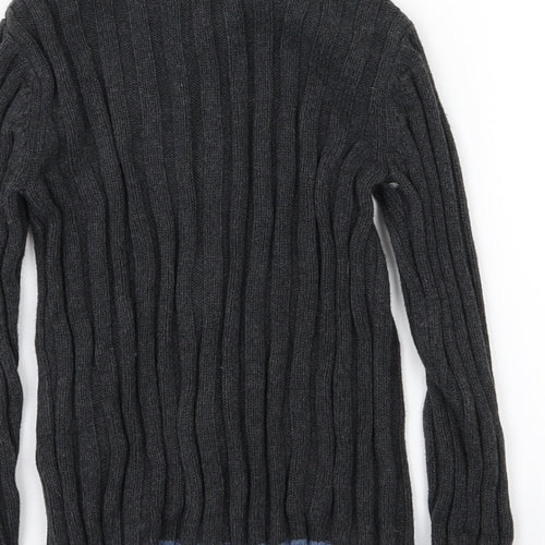 E of M Boys Grey  Knit Full Zip Jumper Size 4-5 Years