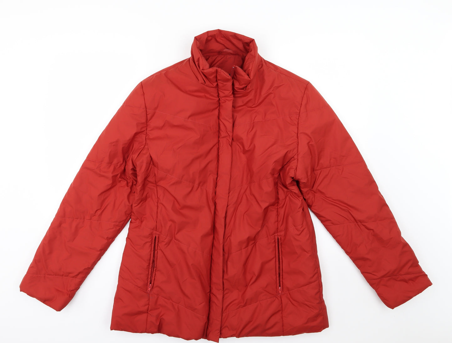 Oui Womens Red   Overcoat Coat Size 14