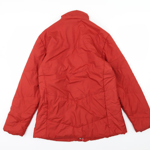 Oui Womens Red   Overcoat Coat Size 14