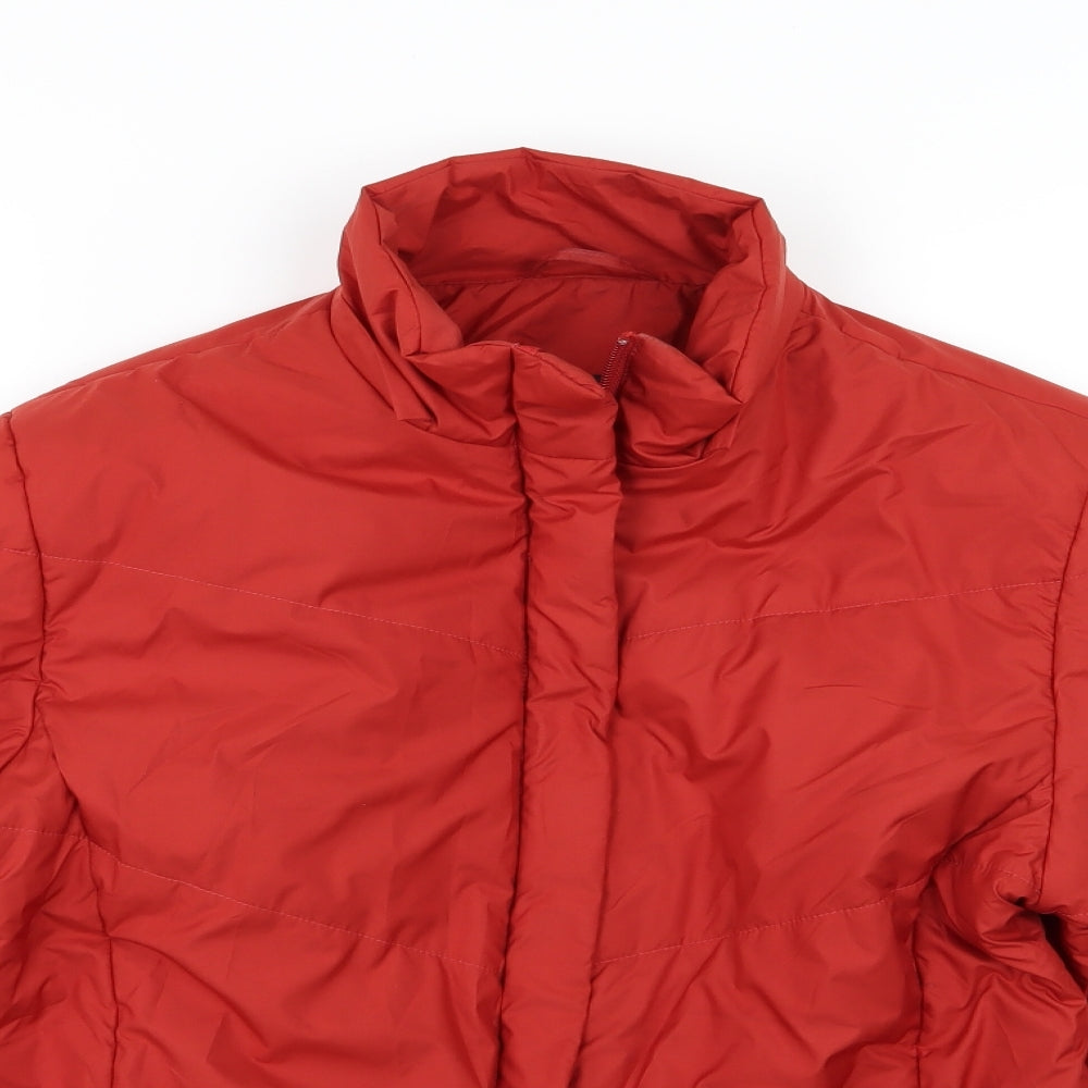 Oui Womens Red   Overcoat Coat Size 14