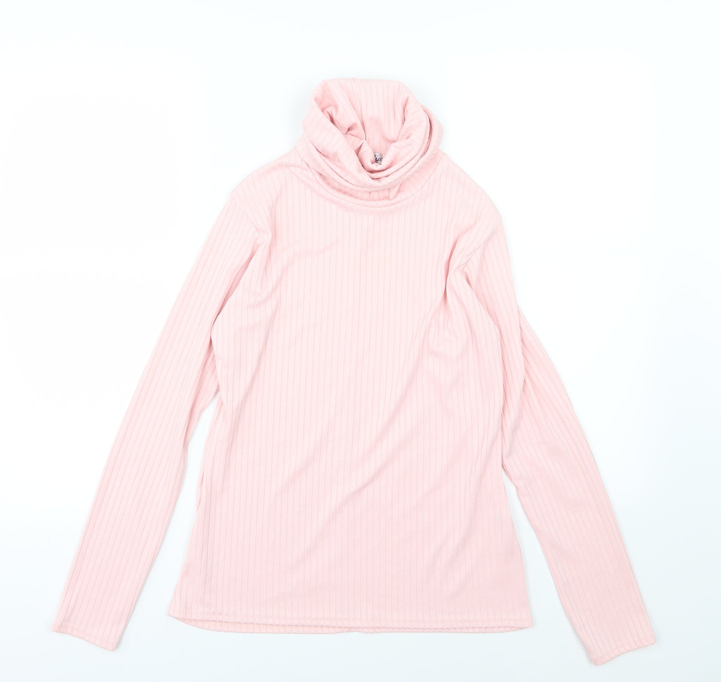 Natalia Womens Pink Striped Knit Basic T-Shirt Size 12
